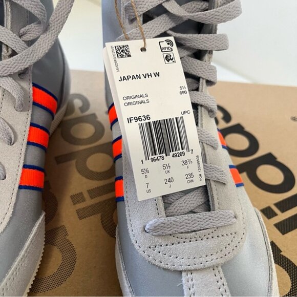 ADIDAS  Japan Vh Sneaker Boots - Silver/Solar Orange/Grey Size 7 - Picture 14 of 16